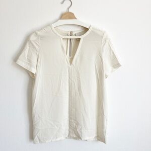 3.1 Phillip Lim Cutout Silk Sheer Short Sleeve Blouse